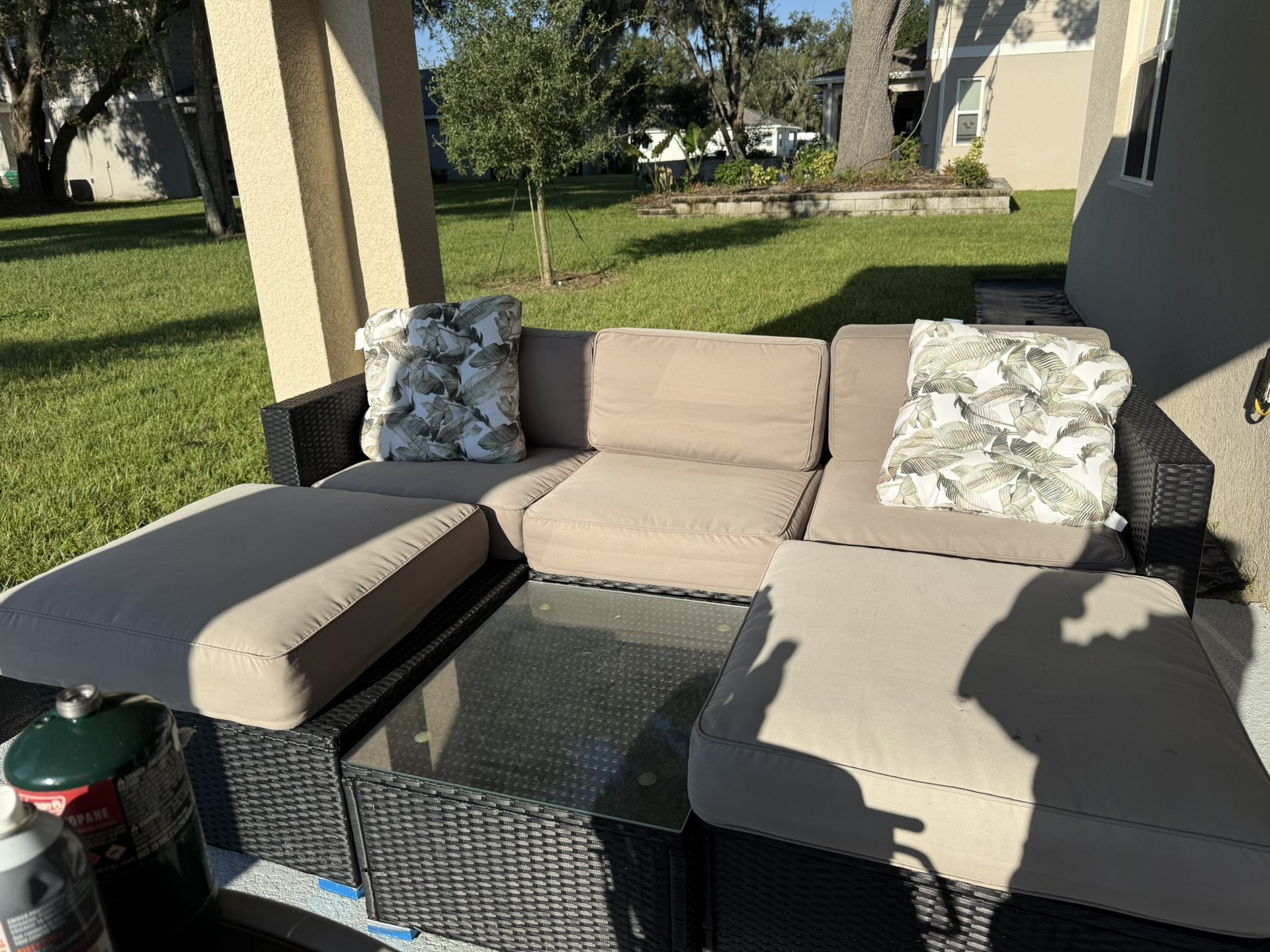 Patio Furniture Set With Glass Table