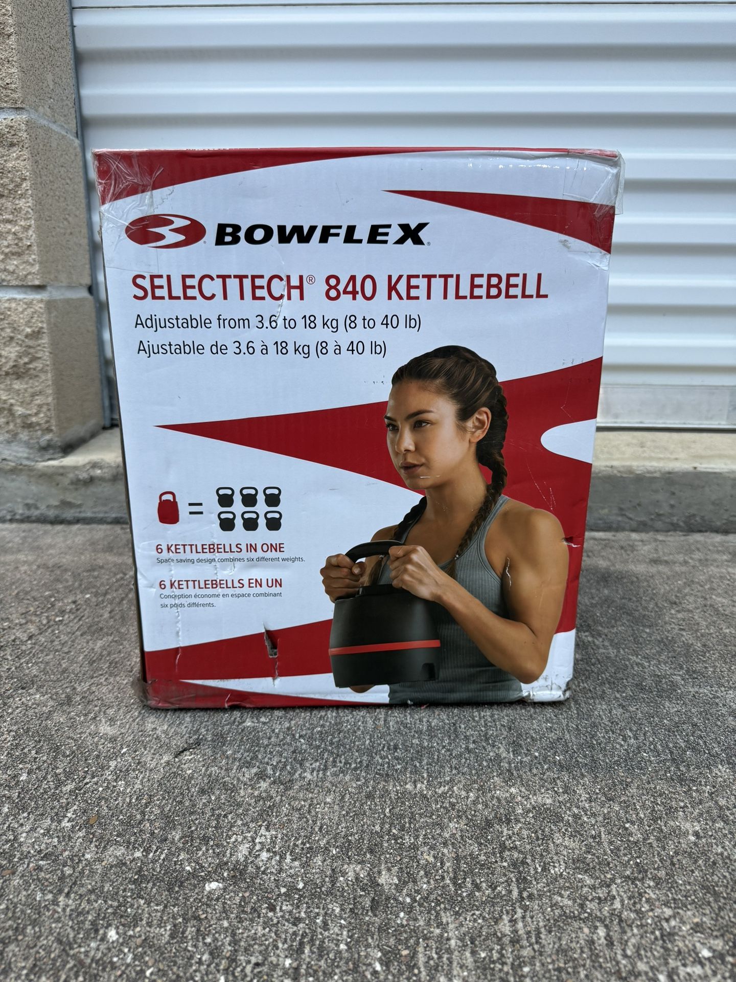 Bowflex SelectTech 840 Adjustable Kettlebell, 6 Weight Settings from 8-40 lbs, Single