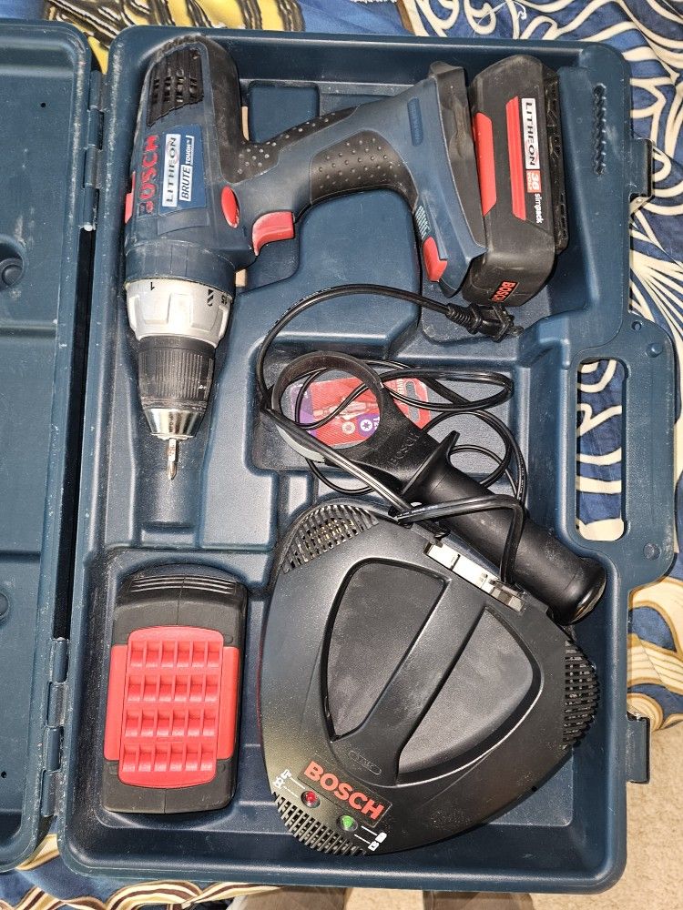 Bosch 36v Hammer Drill With Two Batteries And Charcher  And A Case 