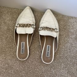 White Steve Madden Flats 