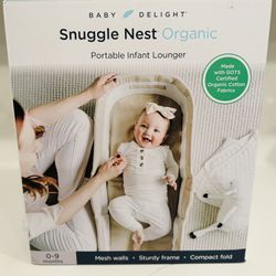 Travel Bassinet Snuggle Nest Organic Portable Infant Lounger Sleeper Boppy Dock  NEW SEALED 