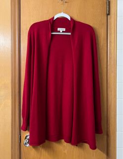 Neiman Marcus Red Cashmere Cardigan Sweater - LIKE NEW!!!