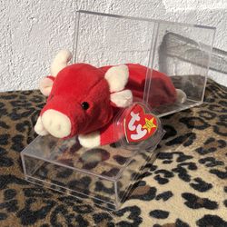 Original TY Beanie Baby *SNORT* PVC Palette - DOB 05/15/1995 (Silver Lake)