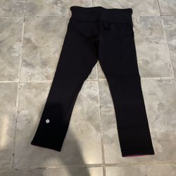 Lululemon Athletica Leggings Joggers 2 Sided Pink Black High Rise SZ 4