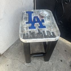CUSTOM DODGERS BAR STOOL