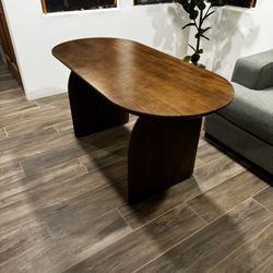 59” Japandi Style Oval Dining Table