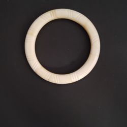 Carved Cow Bone Bangle 