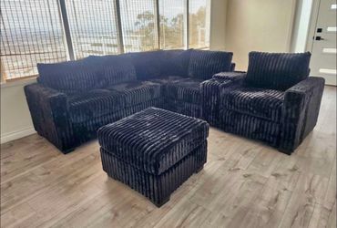 🛋️ Oversized 4-Piece Sectional W/Ottoman $10 Down