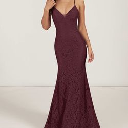 Formal Lace  Red Dress Floor Length!