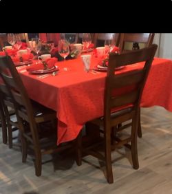 Elegant Solid Cherry Wood Dining Room Set – Seats 6