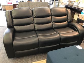 Leather Sofa, Black