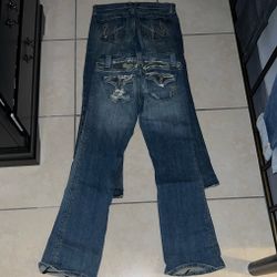 2 pairs of Jeweled Miss Me Bell bottom Jeans size 6 $10 For Both