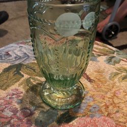 Princess House Mint Footed Glasses