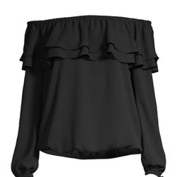 Michael Kors Ruffled Off The Shoulder Top