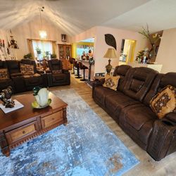 Eric Church Highway to Home Premium Power Recliner Sofa & Loveseat & Single Recliner Set