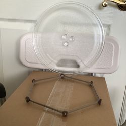Replacement LG Microwave Lmc0975st Glass Plate Turntable & Hexagon Guide Roller Ring BUNDLE **LOcated In Agoura Hills**