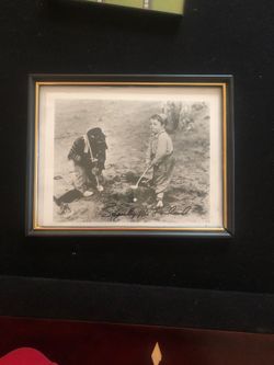 Spanky MacFarland from the our gang movies signature on photo with frame