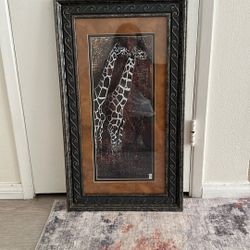 GIRAFFE PICTURE, AND BEAUTIFUL FRAME $25