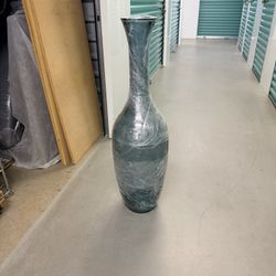 Tall Blue Standing Vase