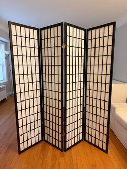 4-Panel Shoji Room Divider Screen