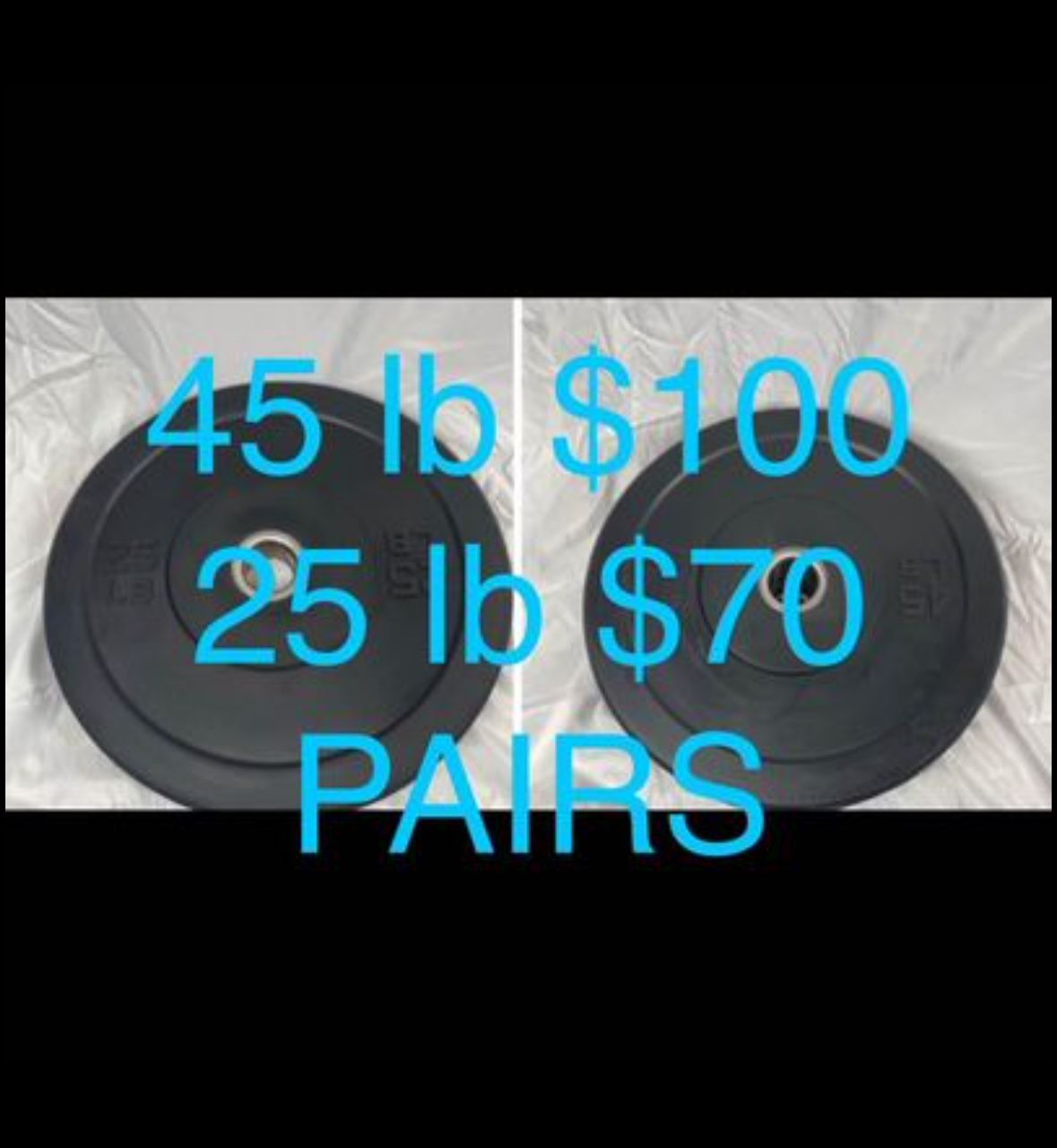 Plate Weight - 45 & 25 LB - Rubber Coated Bumper - NEW