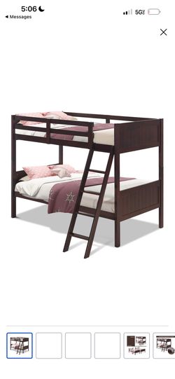 Costway - Wooden Twin Over Twin Bunk Beds Convertible 2 Individual Twin Beds - Espresso