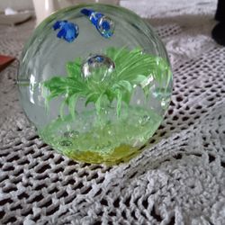 Vintage Glass Sphere/ Paper Weight 