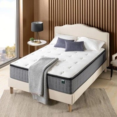 Zinus 12" Cool Touch Comfort Hybrid Mattress with Gel Memory Foam and Pocket Spring, Adult, King
