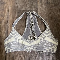 Rip Curl bralette bikini top.  Racerback.  Sz sm/med.  adjustable.  Gray / cream