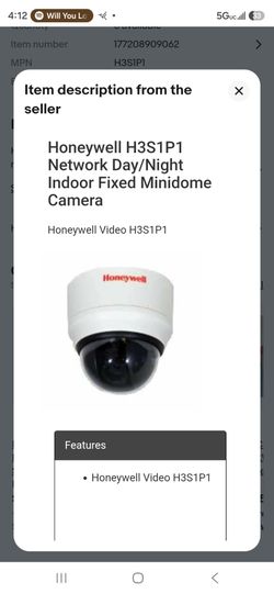 Honeywell Video Camera  "H3S1P1"