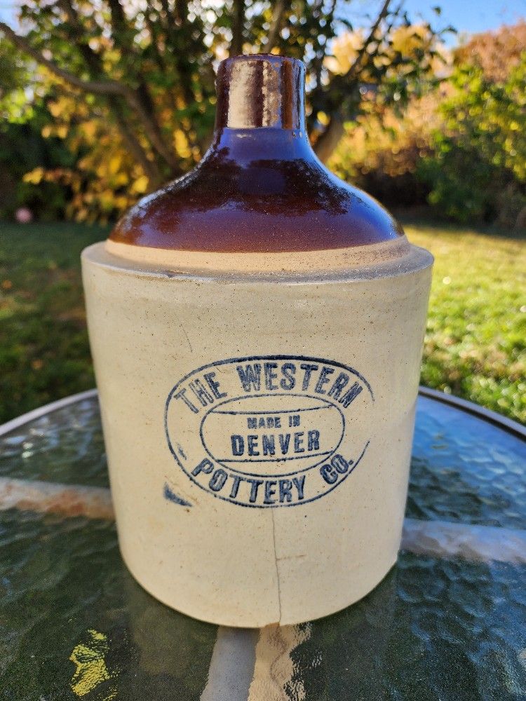 Antique Western Pottery Jug From Denver