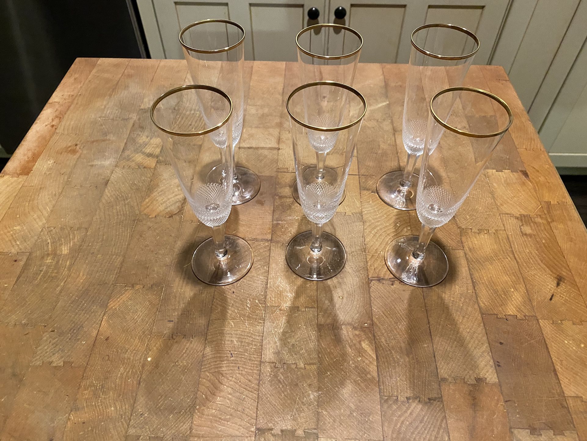 Fluted Champagne Crystal Glasses