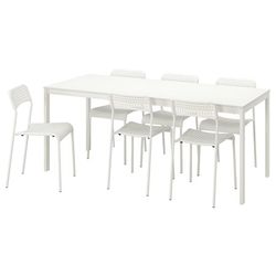 IKEA White Dining Table with 6 Chairs