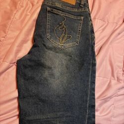 Y2K Studded Denim Jeans – Vintage Fade Streetwear