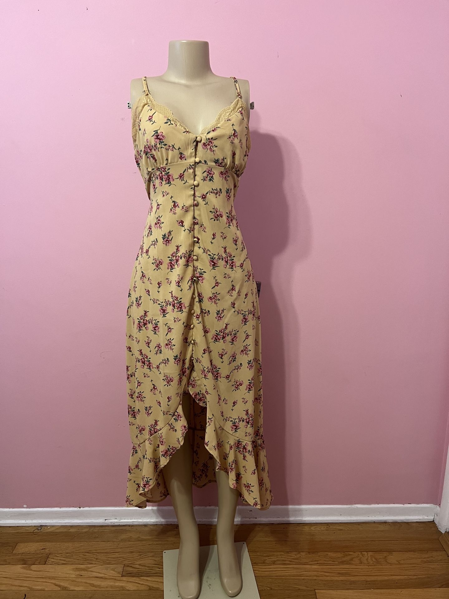 Floral Yellow  Dress