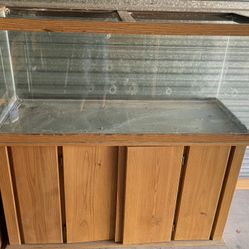75 gal Oak Trim Glass Aquarium Fish Tank With Solid Oak Stand
