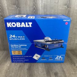 Kobalt 24V Max Brushless Cordless Tabletop Tile Saw Kit