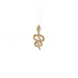 Ladies 10k Yellow Gold w/ Diamonds 1/2-inch Snake Pendant 11060589