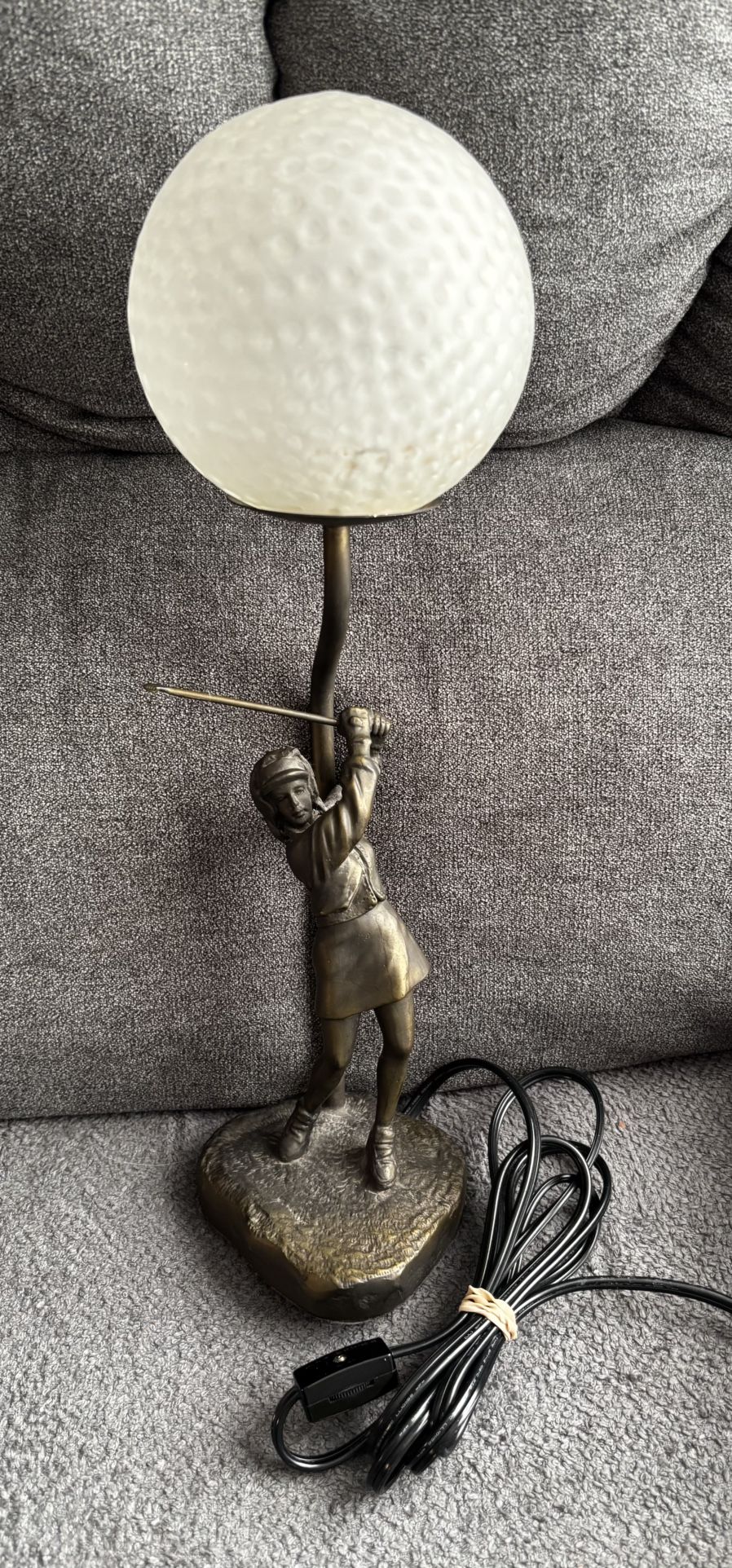 Brass Bronze Lady Golfer Lamp