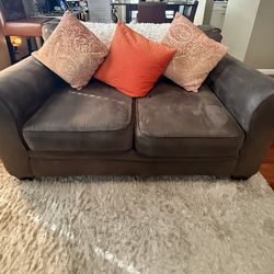 Chocolate Microfiber 2-Person Love Seat