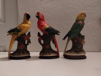 Tall Parrots Bird Figurine Decor $8 Each 
