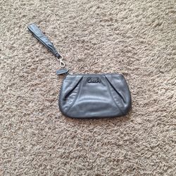 Black Leather COACH Wristlet