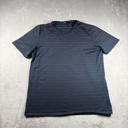 Theory Men’s XL Navy Blue White Striped Crewneck T Shirt Cozy Casual #7A