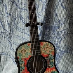 Custom Electric Acoustic Guitar With New Piezo Pickup  And Bag