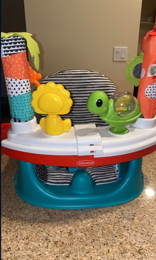 Infantino 3-in-1 Grow-with-Me Discovery Seat and Booster, Baby Activity Seat, Booster Seat for Dining Table with Removable Tray