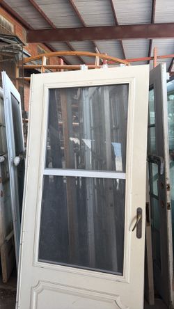 36 x 80 Storm Door with screens and window that goes up and down with Frame