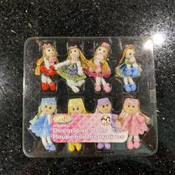 Rare Vintage Craft Decorative Colorful Rag Dolls 2.5” Set of 8