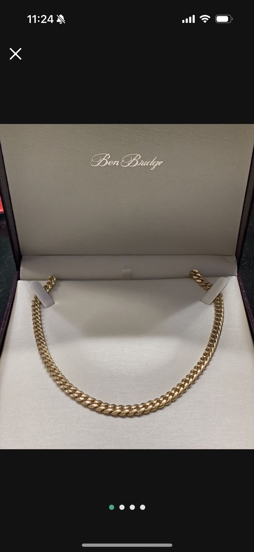 Mens Solid Gold Cuban Link Chain 24 In  6.5 MM 