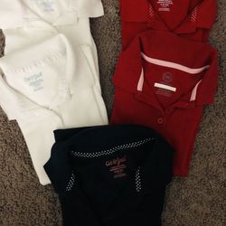 5 Cat & Jack School girl shirts Uniforms Sz 6 -(s)