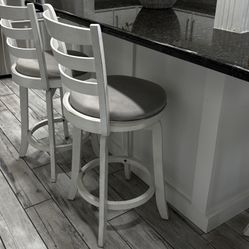 White Swivel Countertop Stools